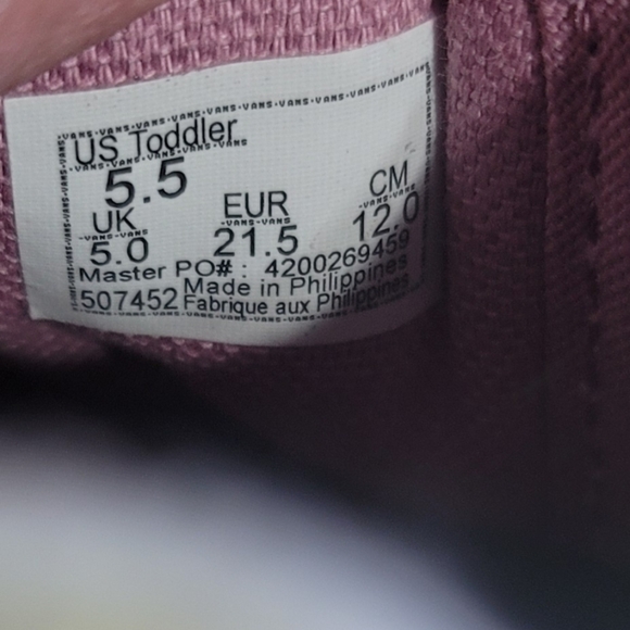 (SOLD) Vans Glittery Pink and White Kids Sneakers - Picture 4 of 5